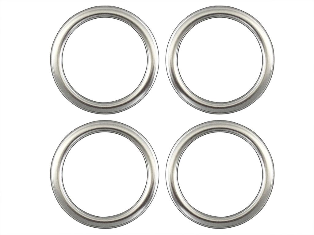 BRIGHTZ N-BOX Custom JF5/JF6 Stainless Steel Center Wheel Cap Rings, 4-Piece Set, Satin Silver [SID-ETC-SMA-052], JF 5/JF 6