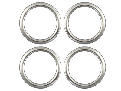 BRIGHTZ N-BOX Custom JF5/JF6 Edelstahl Mittelradkappenringe, 4-teiliges Set, Satinsilber [SID-ETC-SMA-052], JF 5/JF 6