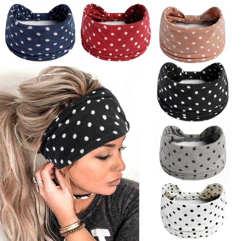 Women Wide Headband African Pattern Cotton Stretch Sports Headband Elastic Non Slip Yoga Hair Band for Birthday Party