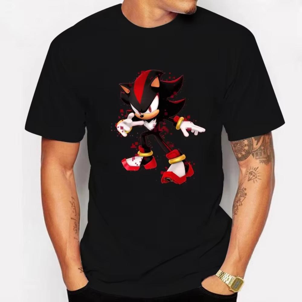 Sonics Vuxen Bomulls-t-shirt Sommarmode Tryckt Topp Man Kvinna Anime Söt Klädsel Kortärmad Klädsel Shadow The Hedgehog T-shirt