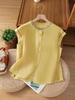 Cotton Embroidered Sleeveless Blouse For Summer Casual Women