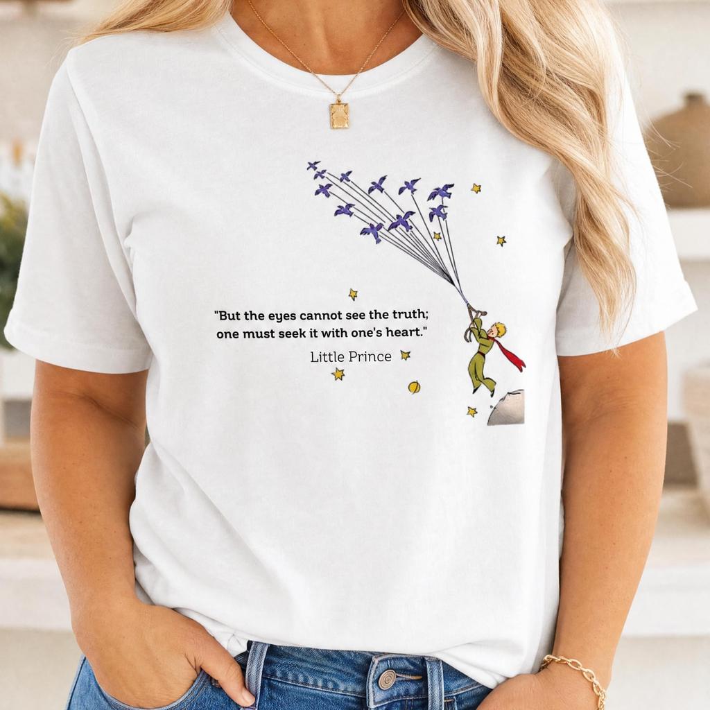 The Little Prince Unisex Adult T-Shirt , Gift for Book Lovers , Minimalist Graphic Tee