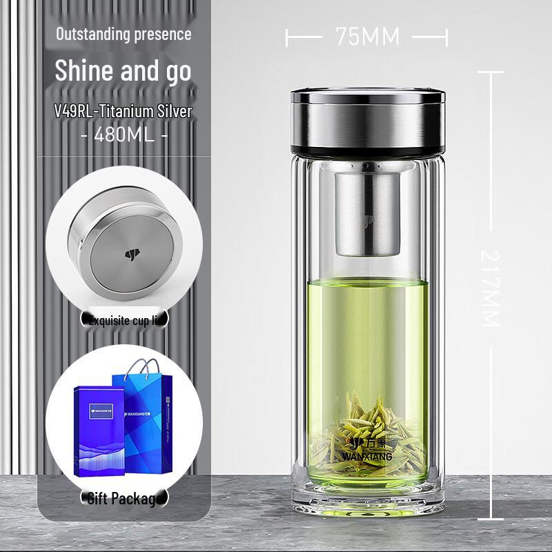 Double-Walled Glass Tea Infuser Bottle