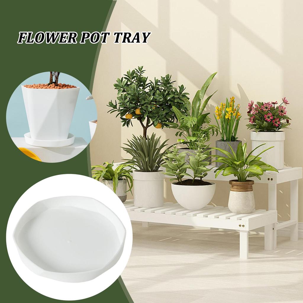 Round Plant Saucer Tray Leak-Proof Drip Catcher Protect Floors & Furniture for Pots, Indoor Outdoor Garden Balcony Use
