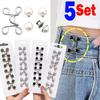 5Sets Nail-free Metal Jeans Button Snaps Detachable Pants Clips Buttons Pins DIY Waist Tightener Clothing Buckles Sewing Tools