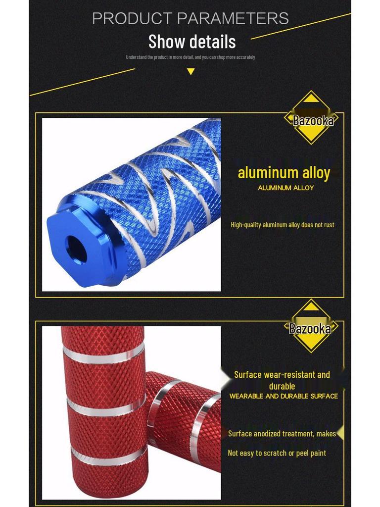 Universal Bicycle Rear Footpegs & Seat Pedals with Rocket Launcher Design