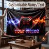 Game Controller Theme Throw Blanket Custom Name Text Personalized Blanket Soft Cozy Blanket for Home Sofa Bed