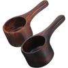 Yardwe 2pcs Wooden Coffee Scoop, Mini Measuring Spoon for Coffee Beans, Milk Powder, Kitchen Serving Ladle, 3.93x1.96x1.57 Inch
