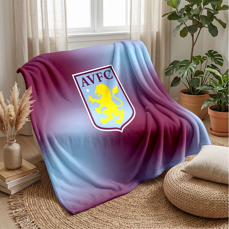 Coperta in Flanella con Stampa Aston Villa, Morbida Calda Leggera Coperta da Divano Letto Campeggio