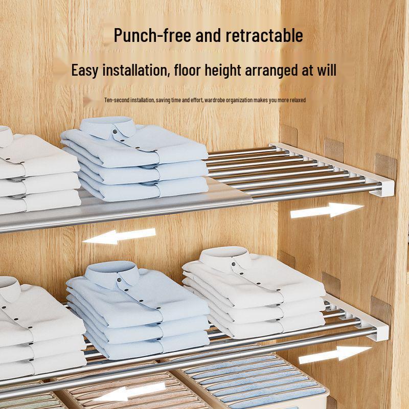 Multi-Layer Divider Cabinet & Telescopic Shoe Rack with Stainless Steel Sink Shelf