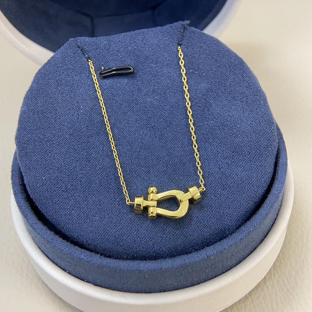 Collar de Herradura Chapado en Oro Rosa de 18 Quilates para Mujer – Elegante Diseño Minimalista con Cadena de Cierre Suave