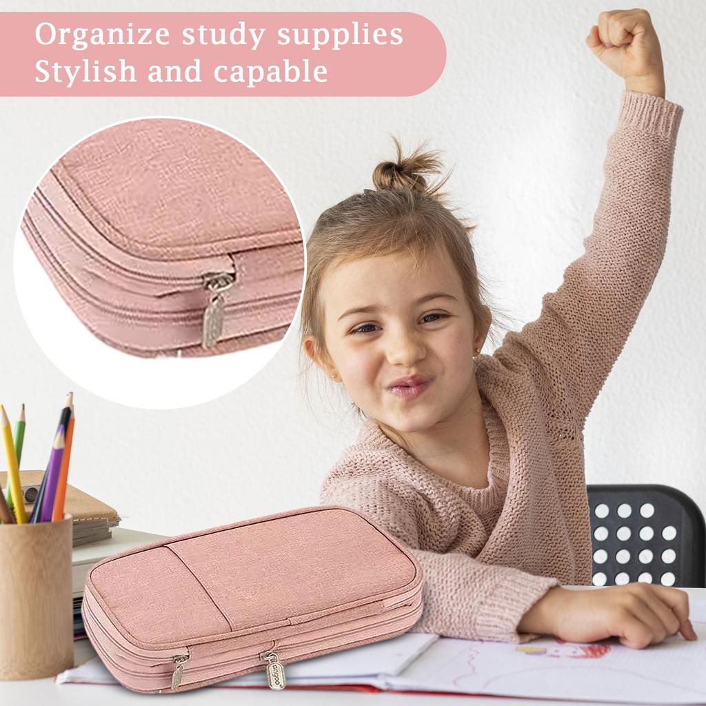 High-value Japanese Style Large-capacity Pencil Case Korean Version Junior High School Student Canvas Stationery Bag Boys And Girls Cute Pencil Case