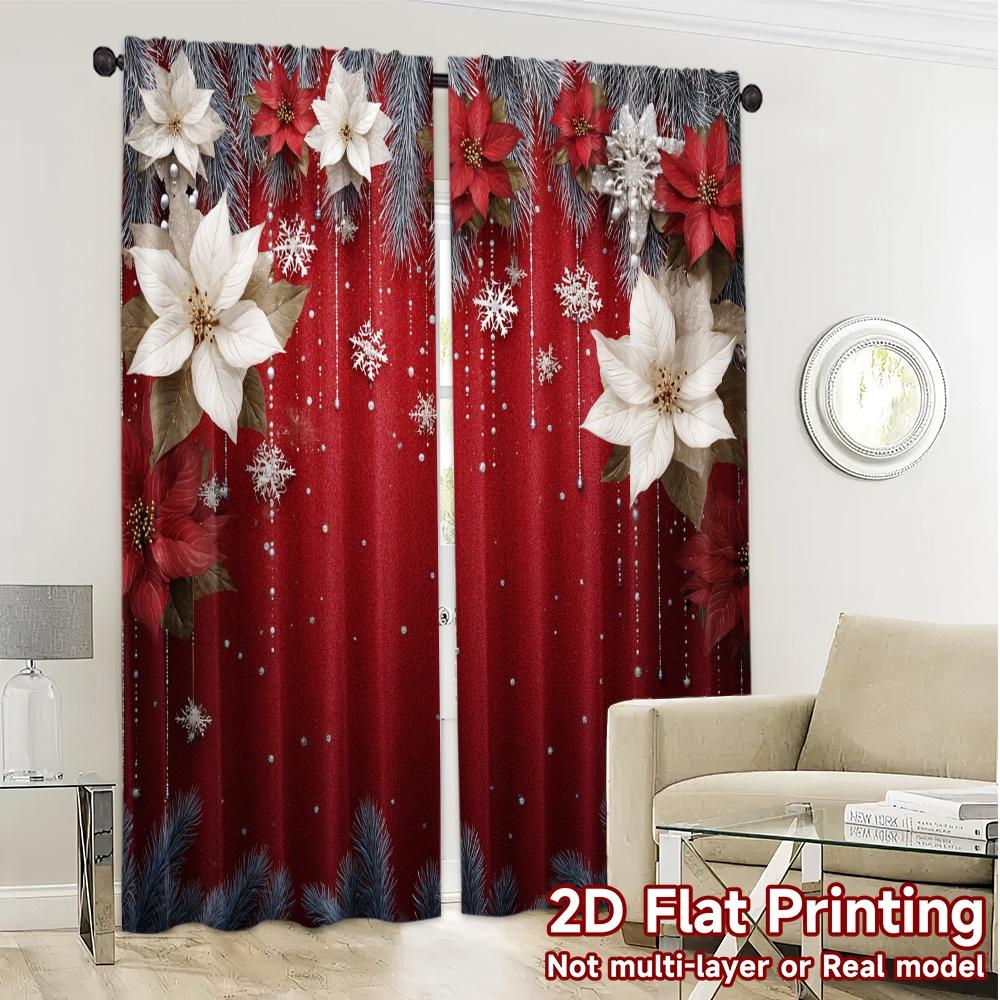 2D Flat Printing  JIT 2pcs   Curtains (Without Rod) Festive Curtains Modern Curtains&Window Treatment Prints Light Filtering