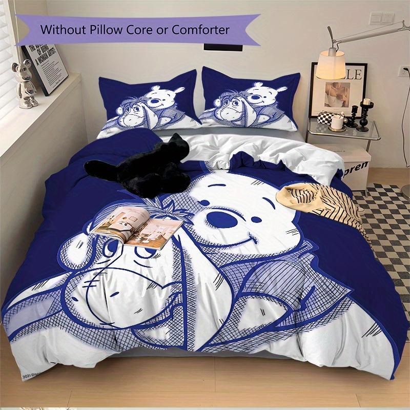 3pcs set Piglet Winnie1pc of quilt cover+2pcs of pillowcase, no core, print bedding, All Seasons Bedroom Setting068