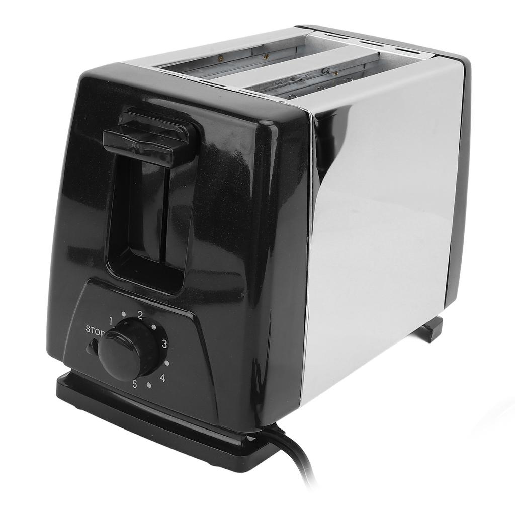 Compact Bread Toaster Portable ABS and Stainless Steel Wide Slot 2 Slice Toaster for Home