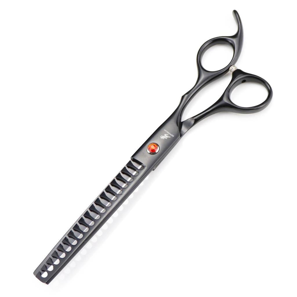 7.0-inch Black Baked Paint 5-piece Pet Grooming Scissors Set with Comb and Clippers