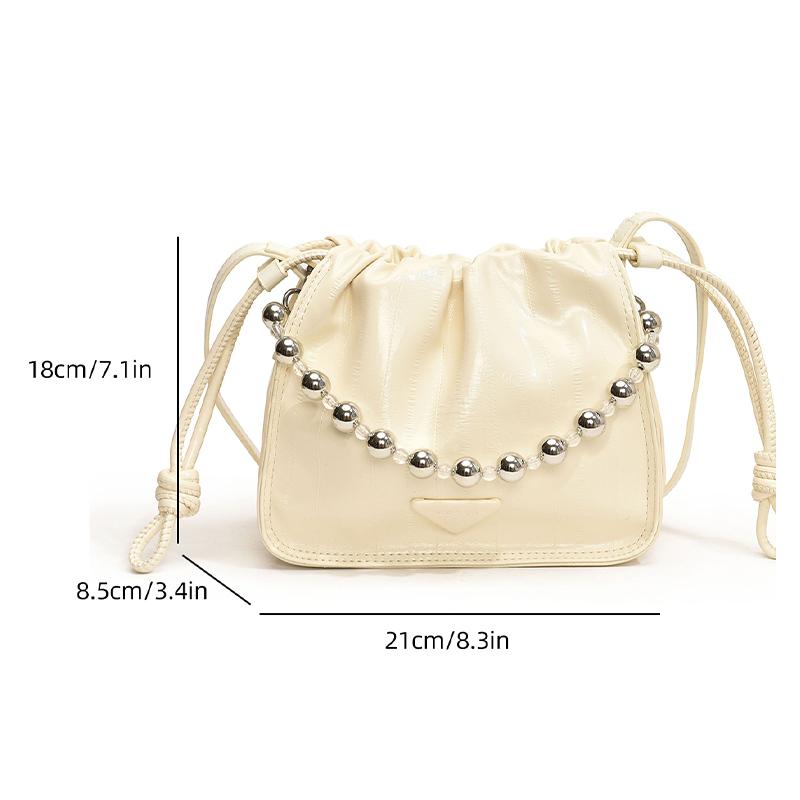 Ny Trendig och Moderiktig High end One Shoulder Crossbody, Liten och Populär Design, Skrynklig PU Utsökt