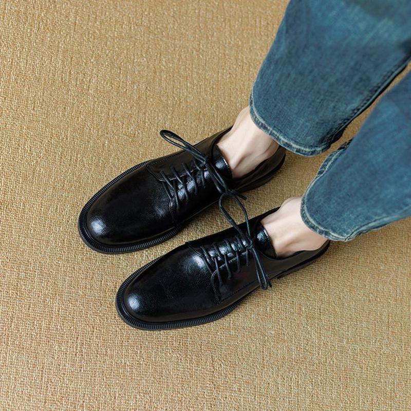 Mode NEU Frühling/Herbst Damen Pumps Runde Zehenpartie Klobiger Absatz Schuhe Prägnante Spaltleder Schuhe für Damen Zum Schnüren Handgefertigte Damenschuhe