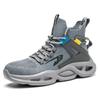 Men's Lightweight Steel Toe Work Shoes - Breathable, Anti-Slip, Anti-Smash, Puncture-Resistant, Wear-Resistant for Construction Site Safety
