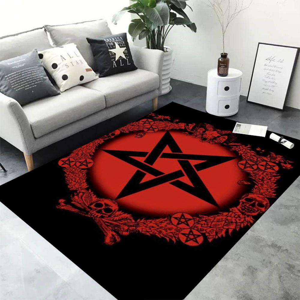 Satanic Satan Area Rug Carpet Demon Skulls Ouija Board Gothic Mat Doormat for Living Room Bedroom Home Decor Witchcraft Supplies