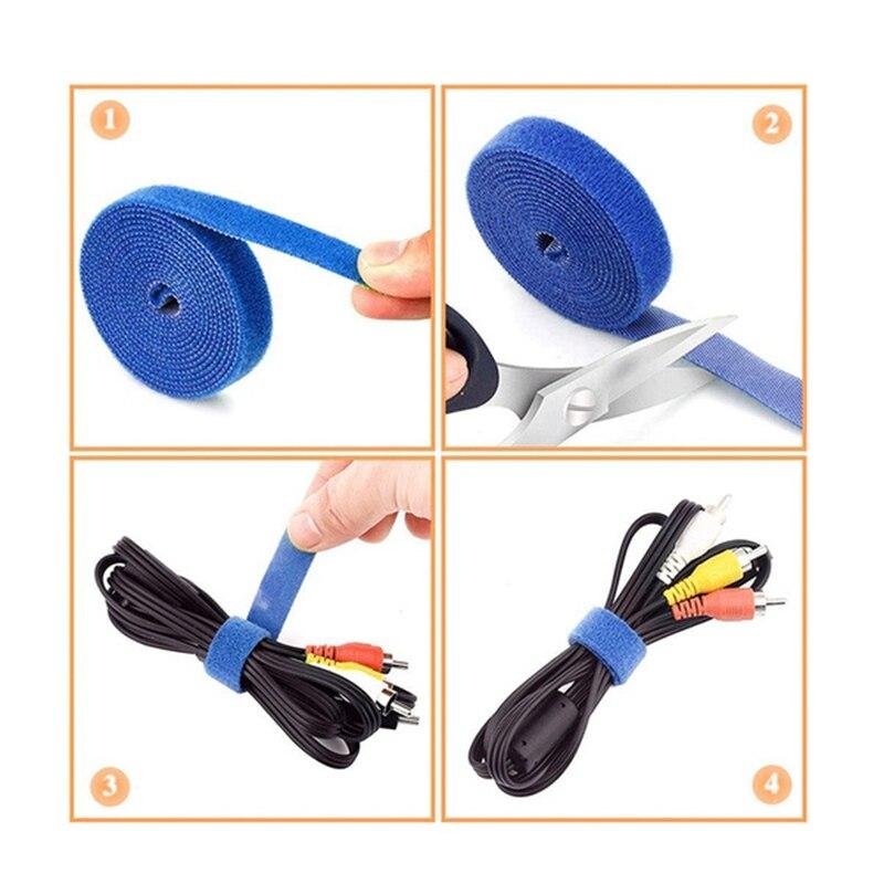 5 Meter/Rolle Nylon-Kabelbinder, Stromkabel, Schlaufenband, Multifunktions-Nylongurte, wiederverwendbar