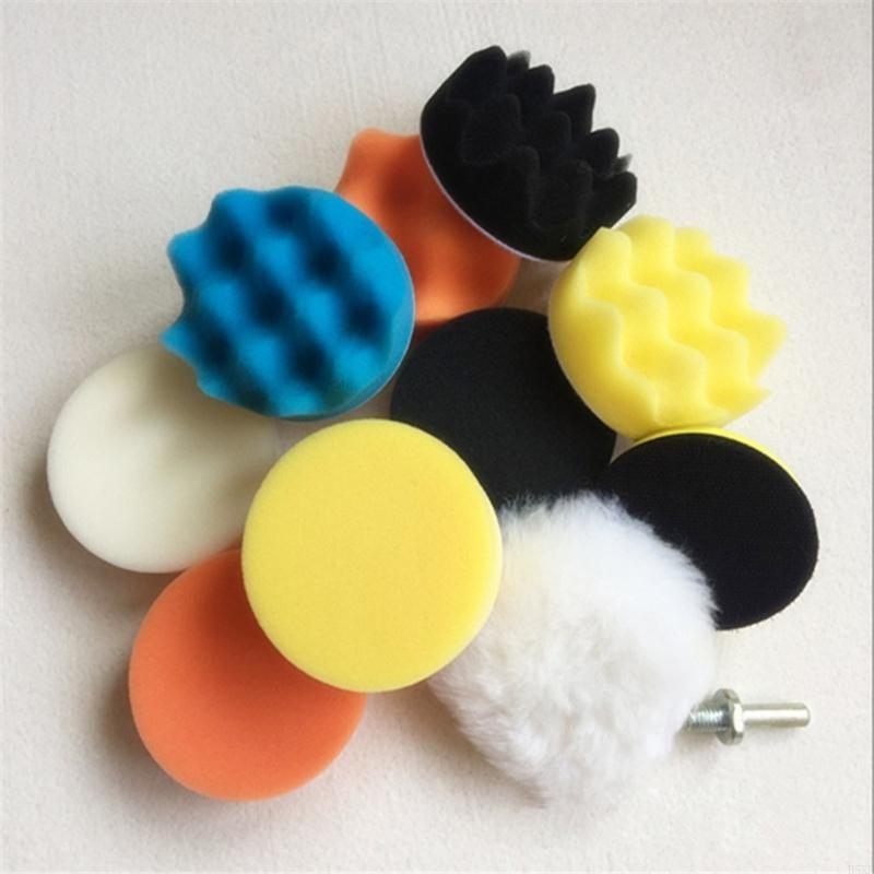 2025 New 11Pcs 3inch Diameter Polishing Waxing Buffing Sponge Pads Car Auto Polisher