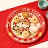 Festive Year of the Horse Disposable Plates - Thickened, Durable for New Year Gatherings & Spring Festival Picnics.