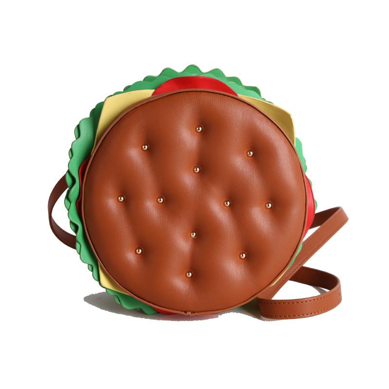 

Осень и зима креативный новый рюкзак-гамбургер женская сумка уличная мода большая вместимость сумка для поездок коричневый