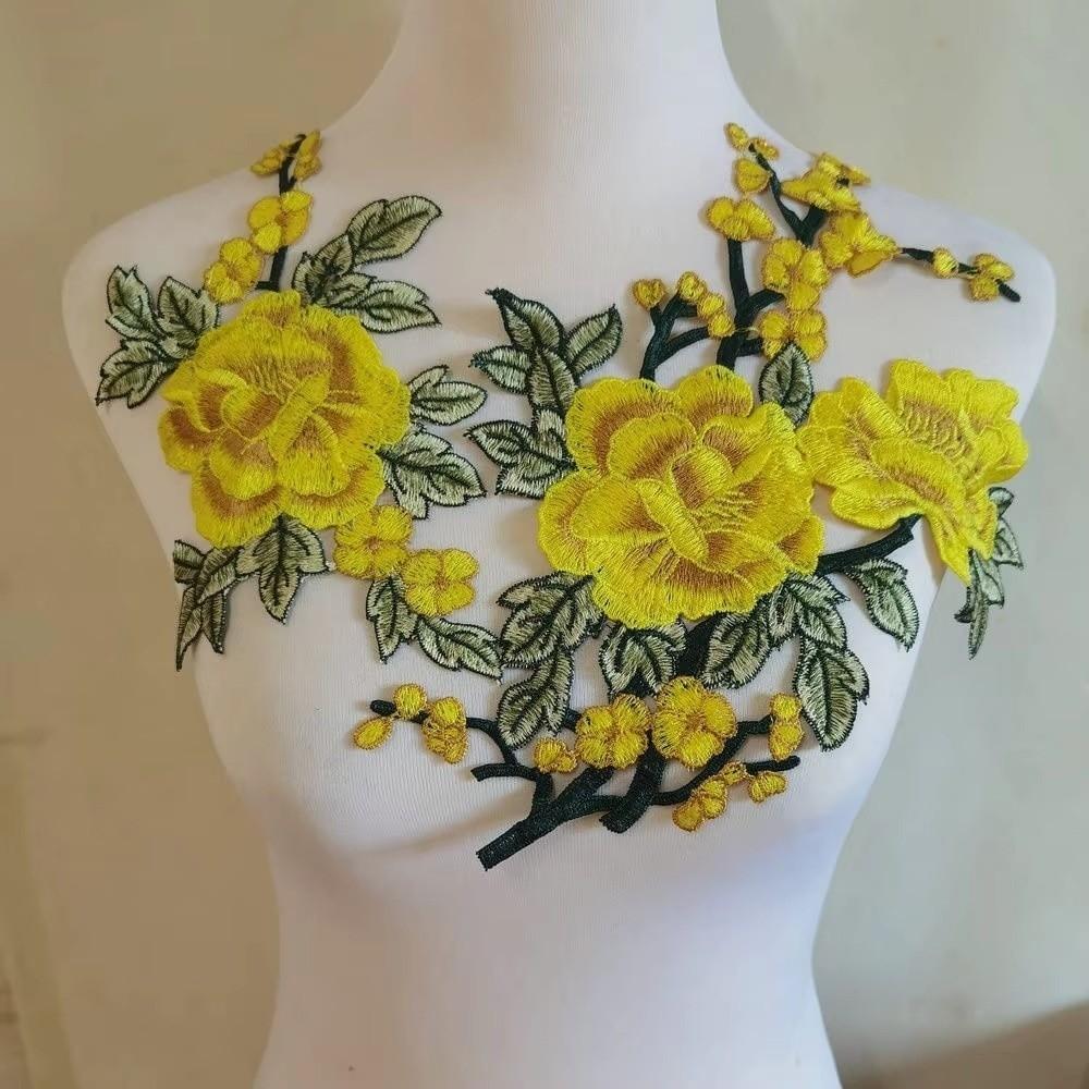 2Pcs/Set New Flower Embroidery Patch DIY Multi-Color Applique Patch Sewing Accessories Sew On Patch Clothes Decoration