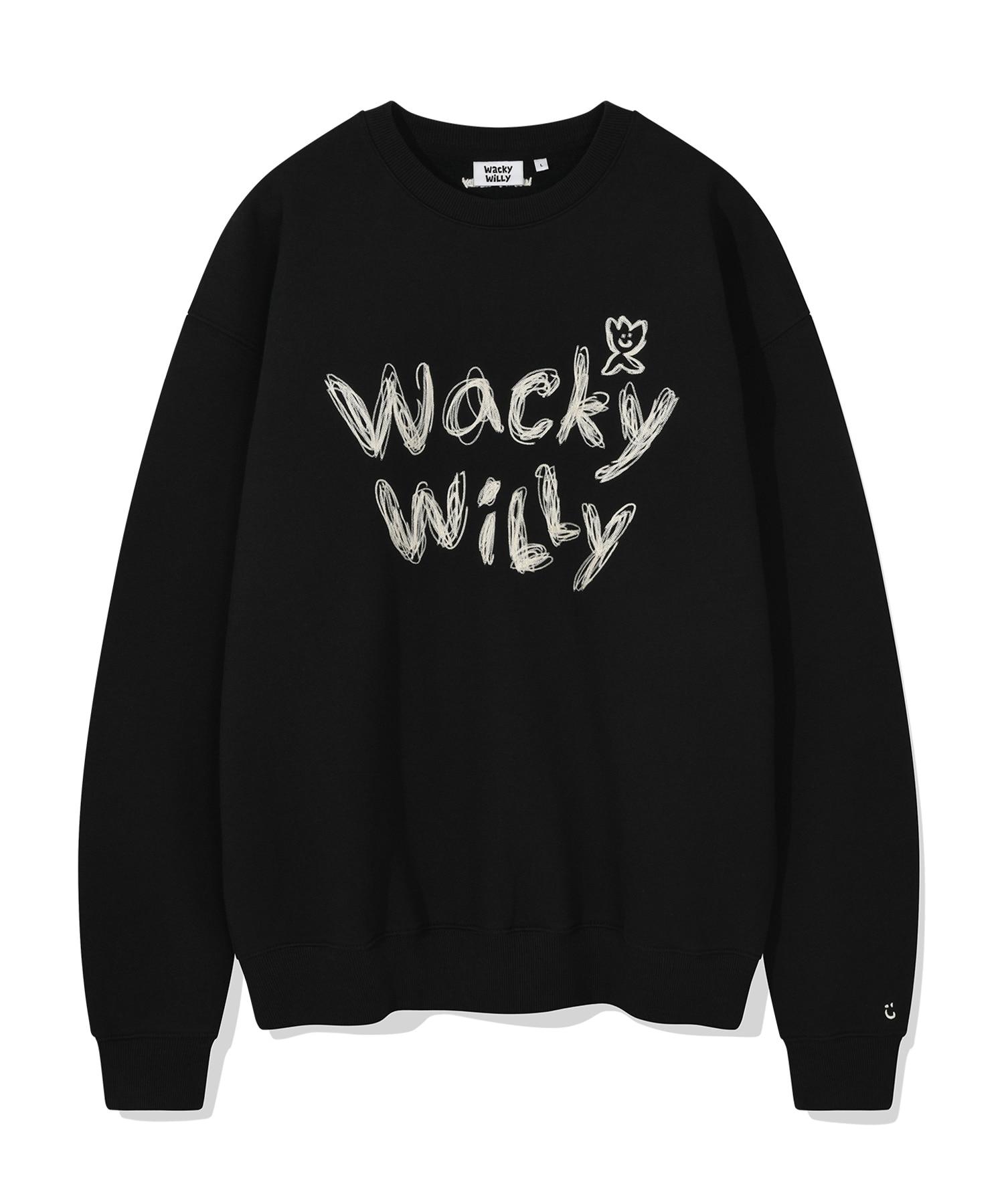 Свитшот с вышивкой Wacky Willy на флисовой подкладке, черный S