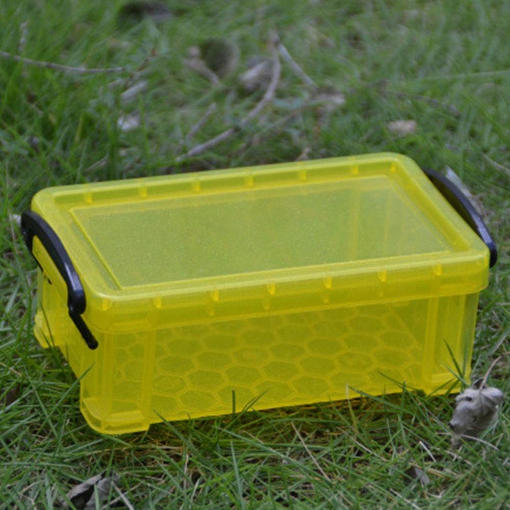 0.28 Liter Storage Box Candy Color Locking Lid Plastic Sorting Box Mini Size Transparent Art Stationery Box