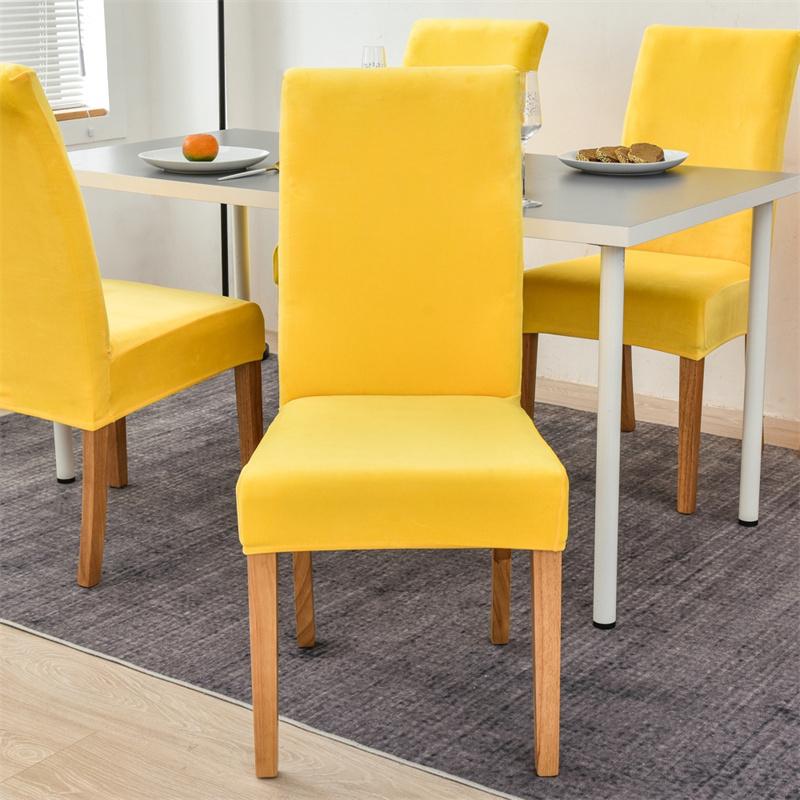 Velvet Chair Cover Stretch Dining Chair Slipcover Elastic Spandex Covers for Chairs Universal Housse Pour Chaise Solid Stoelhoes