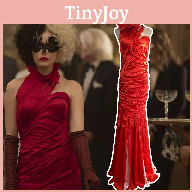 Exquisites Cruella De Vil Kuyla Cosplay-Kostümset mit elegantem Kleid und Accessoires