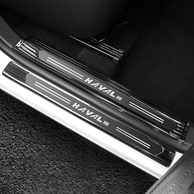 Für Haval H6 3. Generation 2022 2023 DHT-PHEV Edelstahl Autotürschwellenverschleißplattenabdeckung Willkommen Pedalgehäuseverkleidung