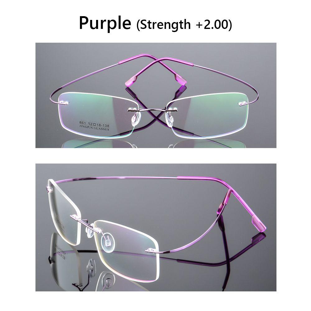 Eyewear Vision Care Flexible Presbyopic Eyeglasses Rimless Reading Glasses Memory Titanium