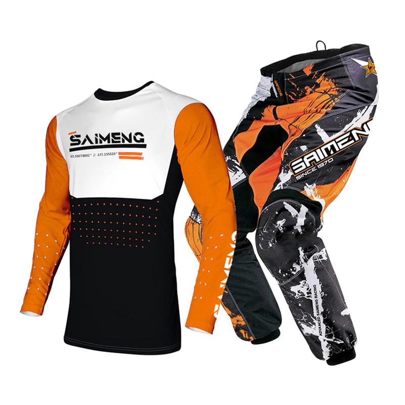 Set echipament motocross pentru copii Kituri Tricou Pantaloni Tineret copil verde Motocicletă negru 3 4 5 6 7 8 9 10 ani Costum off-road albastru portocaliu Enduro cross băiat fată