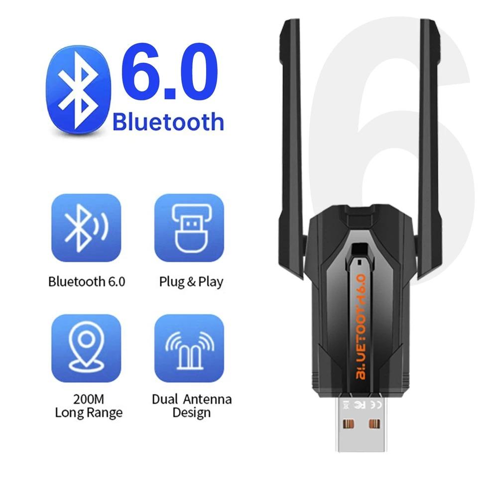 USB Bluetooth 6.0 Adapter Wireless Audio Receiver Transmitter For Speaker Laptop Wireless Mouse Windows 8.1/10/11 Driver Free