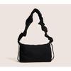 Korean Retro Pleated Lace Cloud Bag - Women's Nylon Drawstring Crossbody Tote
