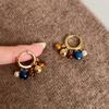 Vintage Natural Stone Colored Round Beads Pendant Gold Color Earrings for Women 2026 Trendy Jewelry Unique Ear Accessories Gift