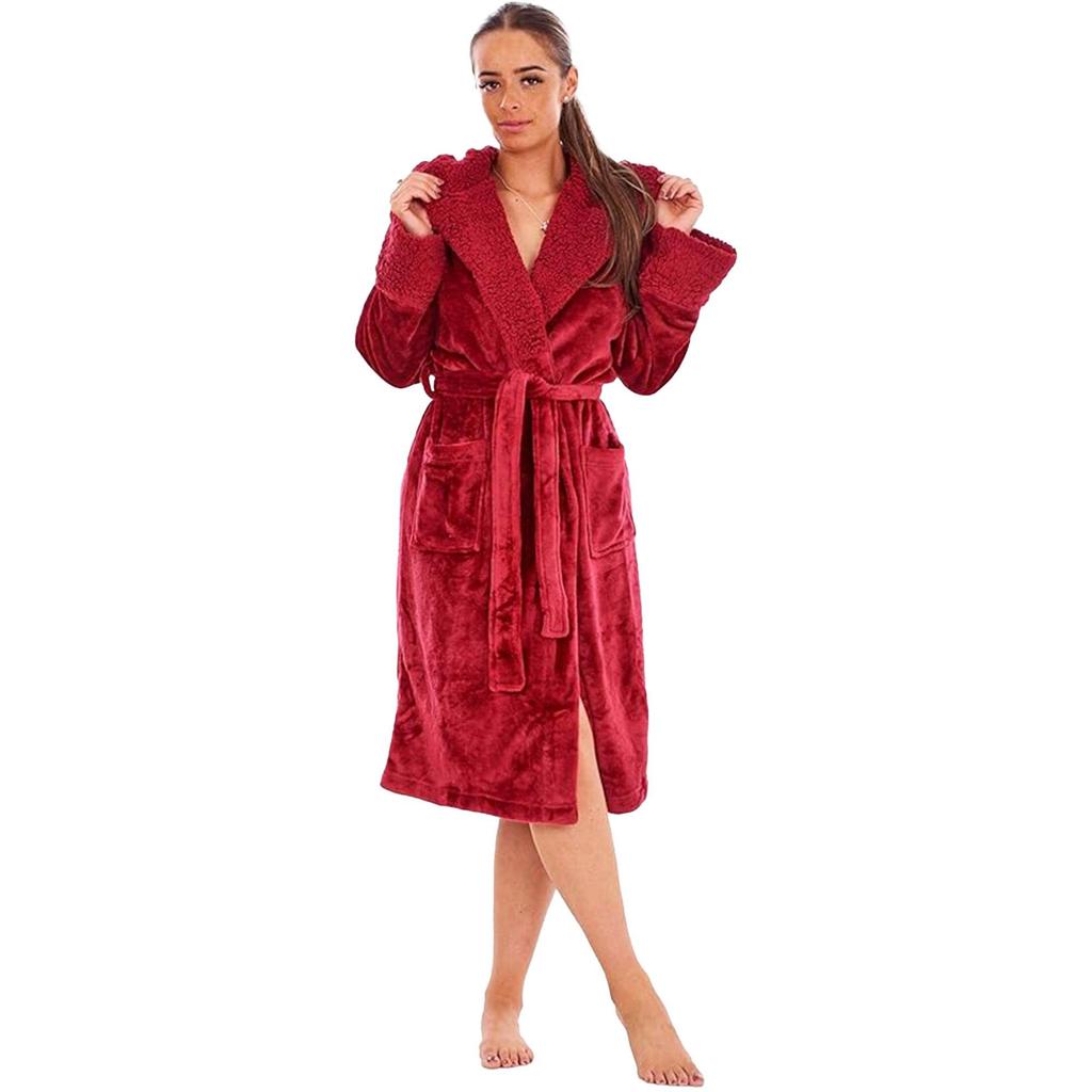 Keanu Womens/Ladies Shimmer Sherpa Fleece Dressing Gown