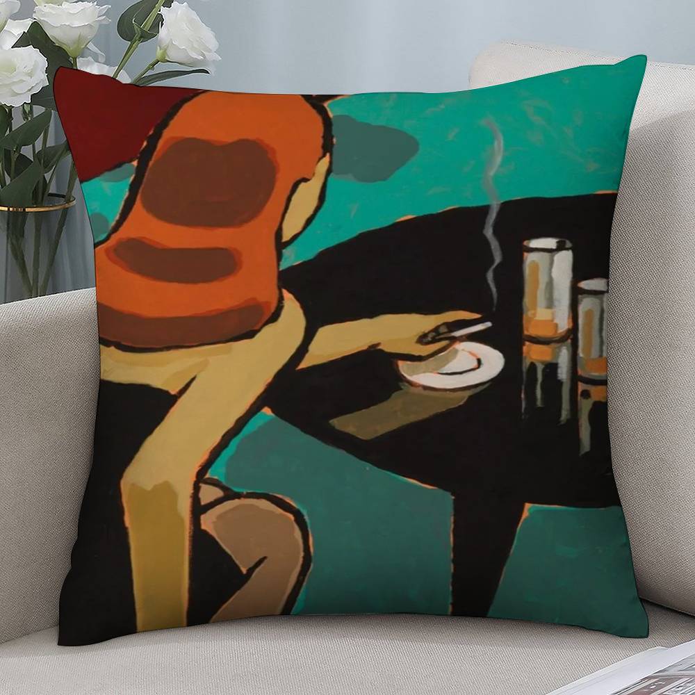 Artistic Life Woman Pillow Case Short Plush Double-sided Print Square Throw Pillow Covers Sofa Home Cushion Decor