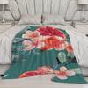 Floral & Fruit Print Microfiber Flannel Cover Blanket Bedroom Living Room Sofa Soft And Comfortable Home Decoration