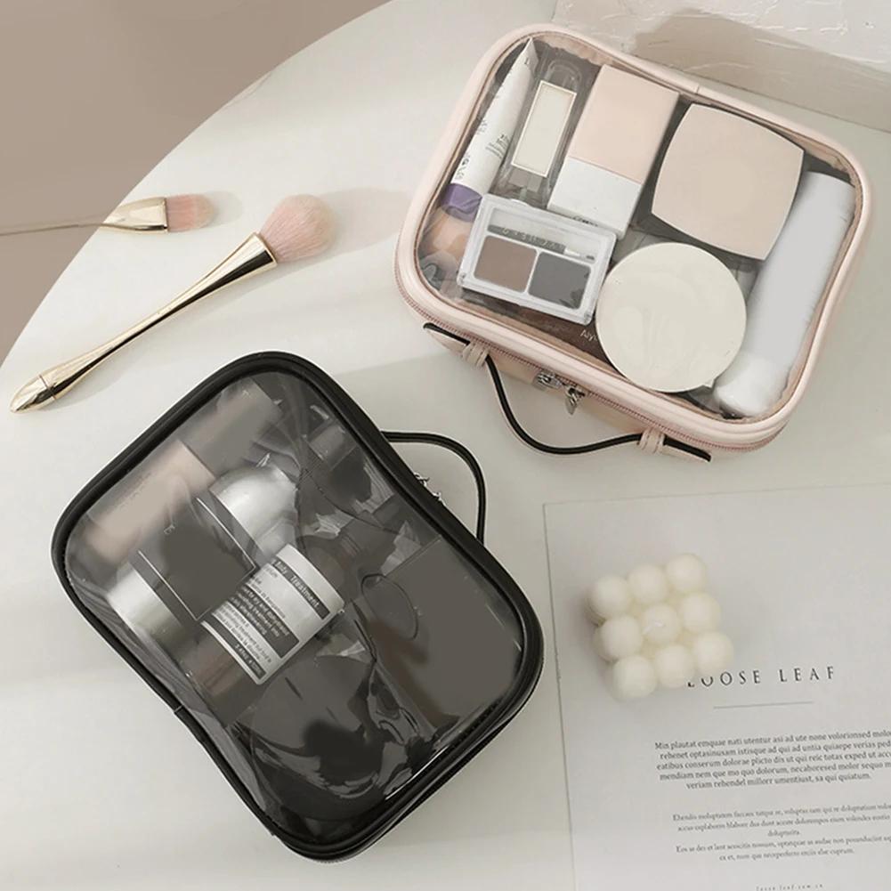 Waterproof Cosmetic Storage Bag Double Layered Makeup Brush Storage Multifunctional with Zipper Portable for Women Holiday Gifts