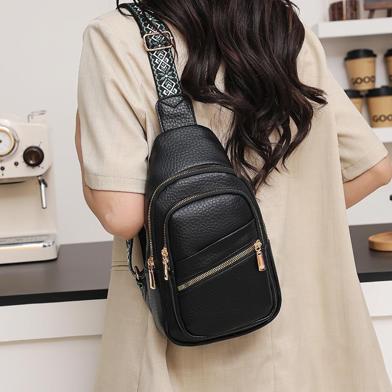 PU Chest Bag Large Capacity Retro Women's Shoulder Bag