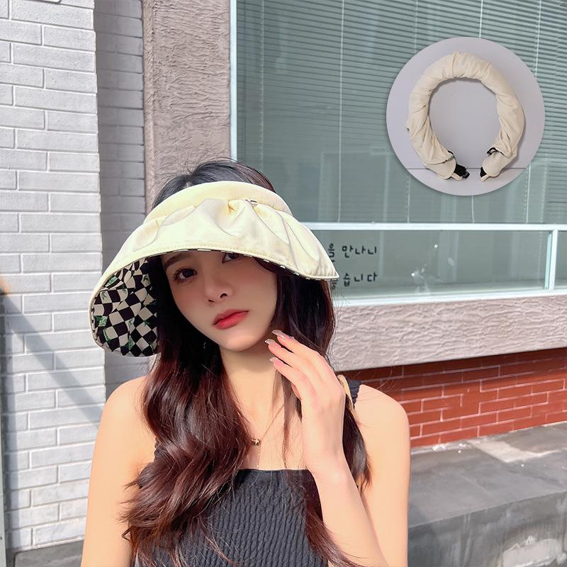 

Summer travel empty top hat face covering versatile sun hat beach shell hat Adjustable