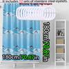 Cartoon dolphin shower curtain Waterproof bathroom curtain Baby bathroom waterproof curtain Quick dry and easy to scrub