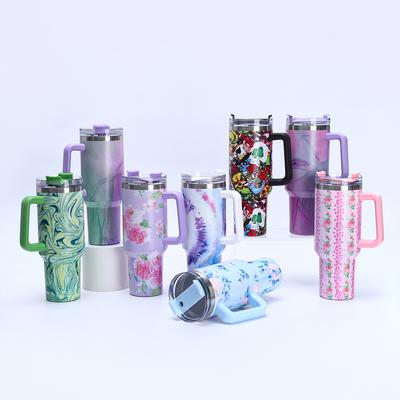 New Water Transfer 304 Stainless Steel Car Cup Printing Process Double-layer Vacuum Thermos Cup Outdoor Ice Cup