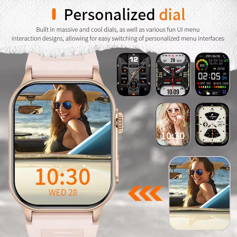 2025 New Women Smart Watch Flashlight 2.01” HD Display AI Voice Bluetooth Call Sports Watches Health Monitor Smartwatch Men