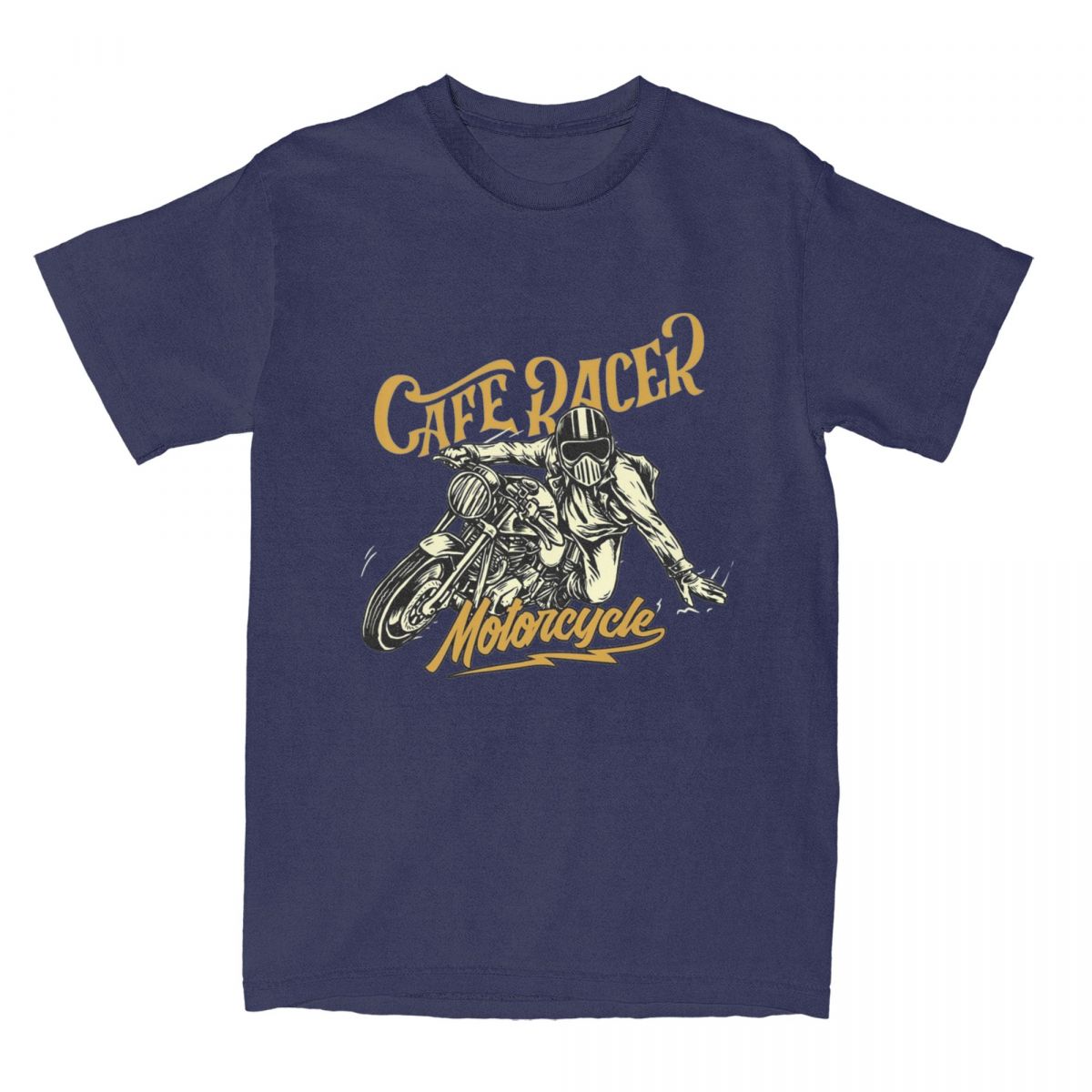 

Летняя футболка Cafe Racer Motorcycle Biker, товар для мужчин и женщин из чистого хлопка, винтажная футболка Motor Rider, топы с коротким рукавом XXXXXL темно-синий