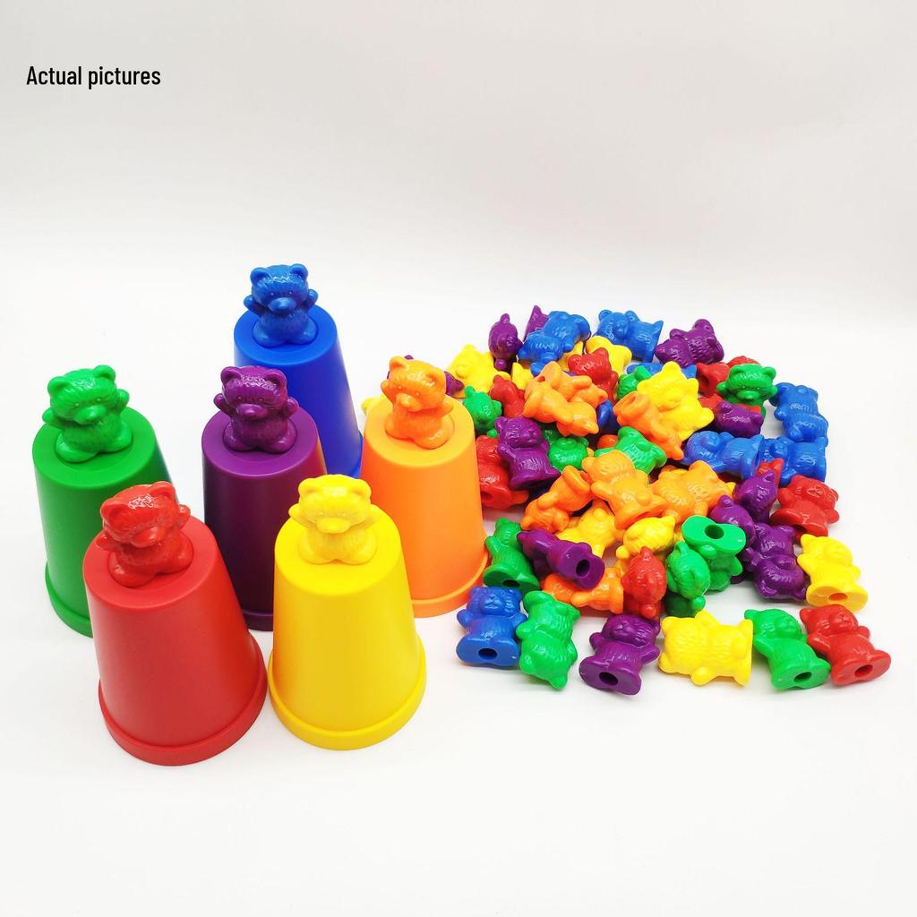 Rainbow Counting Bear Weights - Small, Medium, Large Bears Montessori Teaching Aids